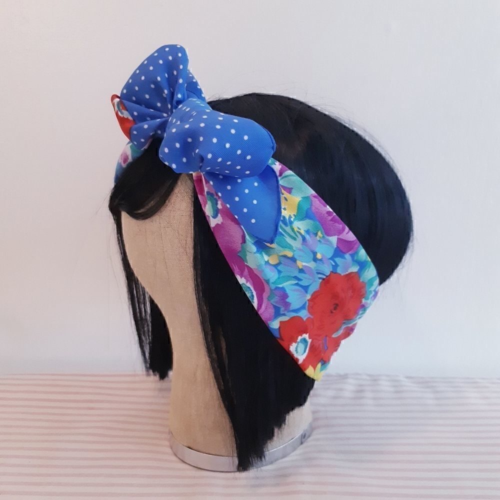 Oroton Italian Floral Scarf with Polka Dot Border
